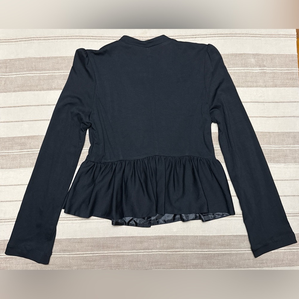 romantic goth dark academia coquette city chic Elevenses bow peplum jacket M - Picture 3 of 3